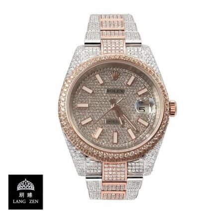 Rolex Datejust Two Tone Jubilee Fully Iced Out 126303 Replica