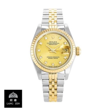 Rolex Datejust Yellow Gold Steel Diamond Dial Ladies 69173 Jubilee Replica