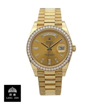 Rolex Day-Date 228348RBR KW Yellow Gold & Diamonds Champagne Dial Replica