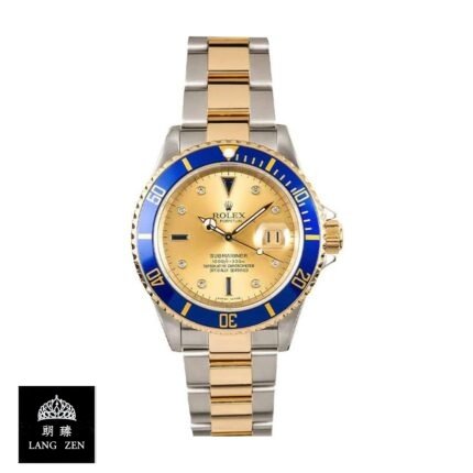 Rolex Submariner Serti Two Tone Stainless Steel Gold Diamond 16613 Replica