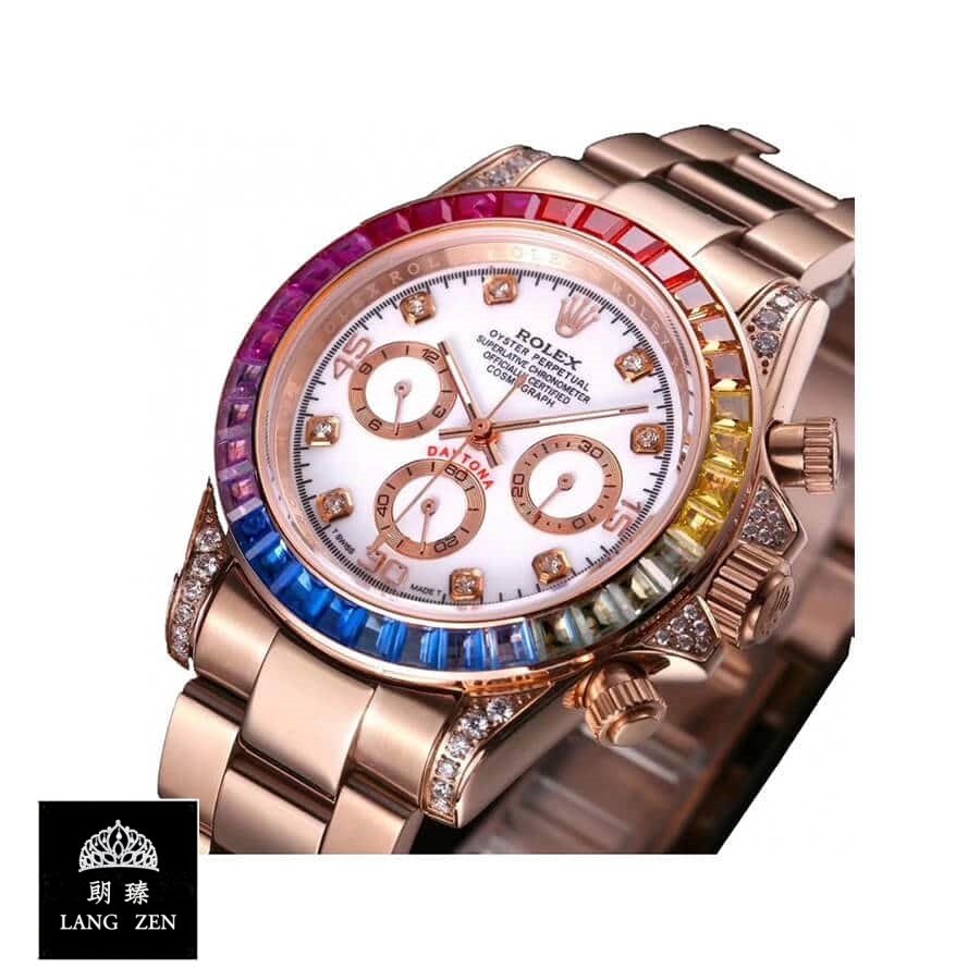 rolex-daytona-cosmograph-rainbow-crystals-bezel-left-replica