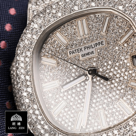 patek_philippe_nautilus_jumbo_white_dial_5719_10G_010_iced_out_replica_front